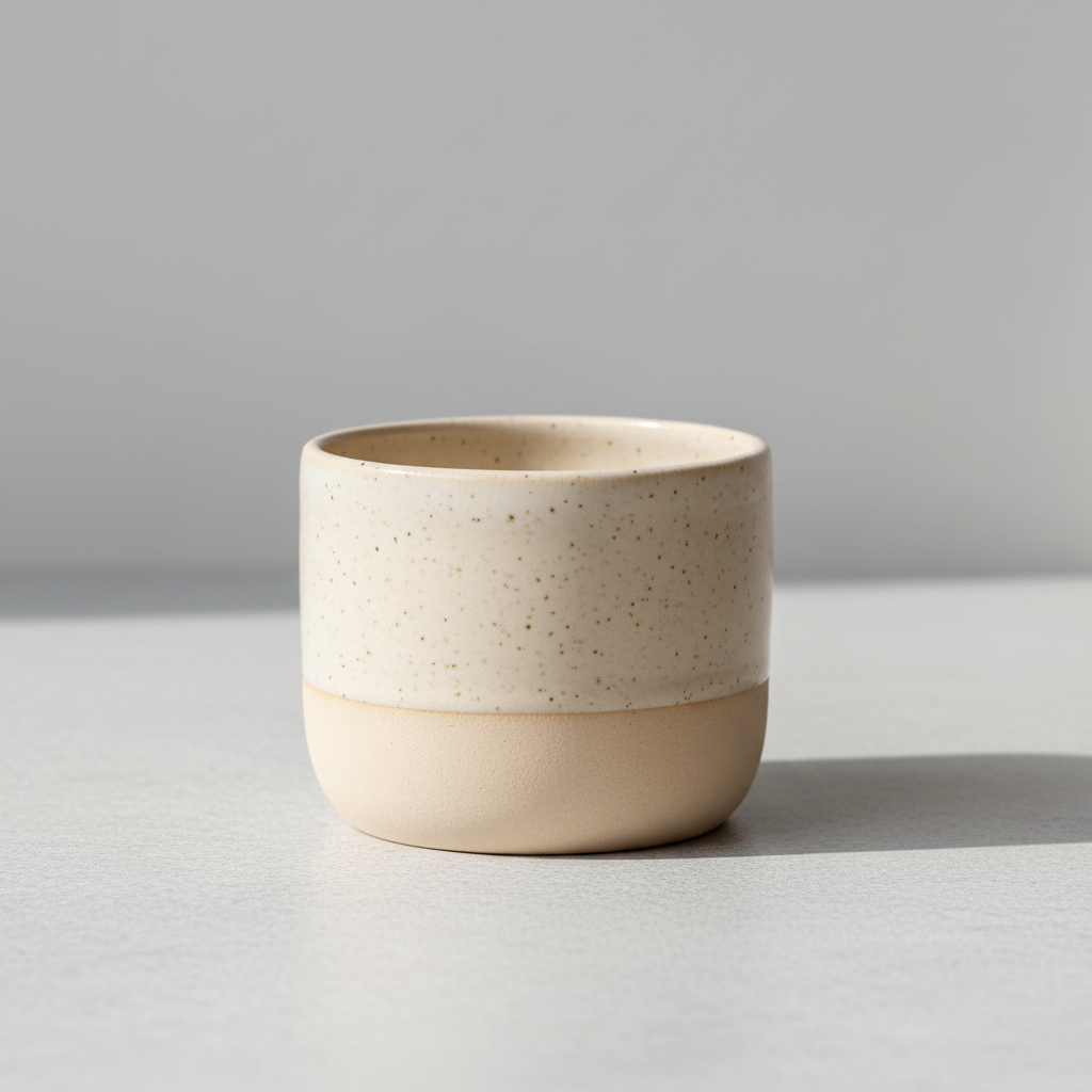 Handgemaakt keramisch matcha kopje met speckled design